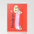 Valentine's Day dachshund dog Stationery Card Gallery Image 2