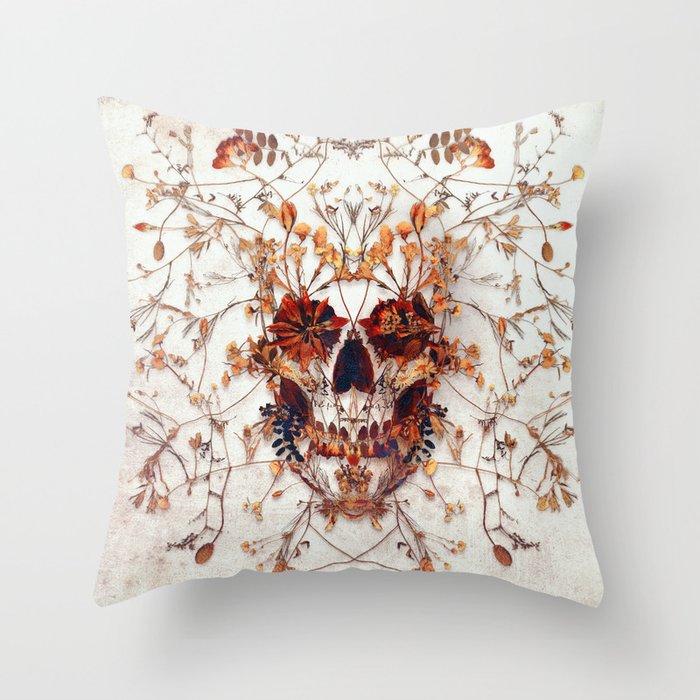 Delicate Skull Throw Pillow Gallery Image 1