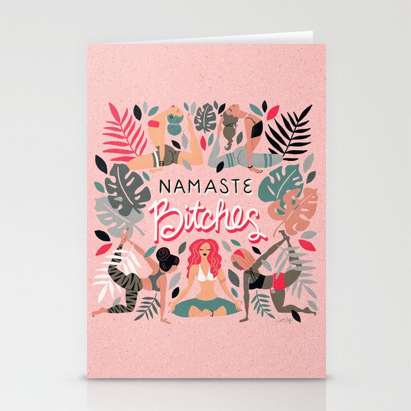 Namaste, Bitches - Pink Stationery Card Gallery Image 2