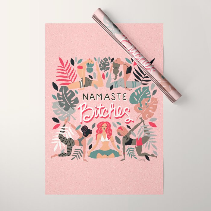 Namaste, Bitches - Pink Wrapping Paper Gallery Image 1