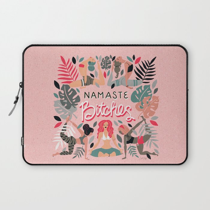 Namaste, Bitches - Pink Laptop Sleeve Gallery Image 1