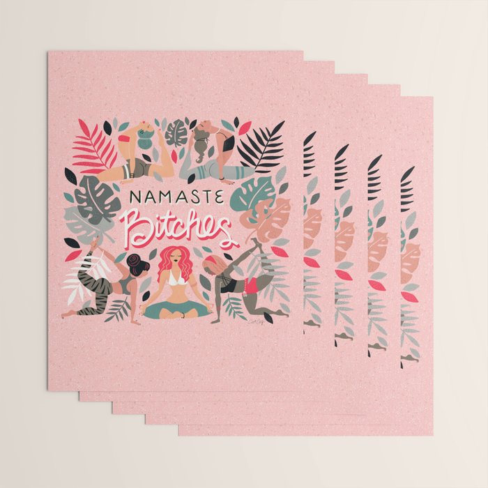 Namaste, Bitches - Pink Wrapping Paper Gallery Image 3