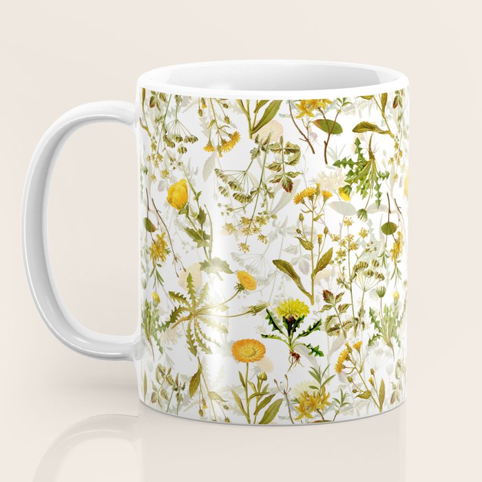 Vintage & Shabby Chic - Yellow Wildflowers Coffee Mug Gallery Image 3