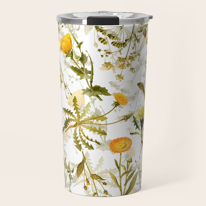 Vintage & Shabby Chic - Yellow Wildflowers Travel Mug Gallery Image 1