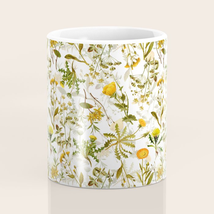 Vintage & Shabby Chic - Yellow Wildflowers Coffee Mug Gallery Image 4