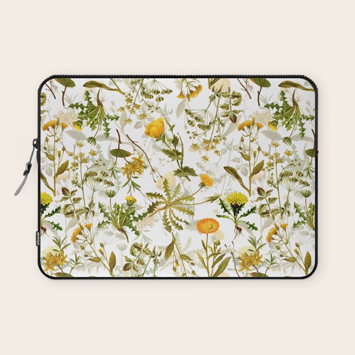 Vintage & Shabby Chic - Yellow Wildflowers Laptop Sleeve Gallery Image 1