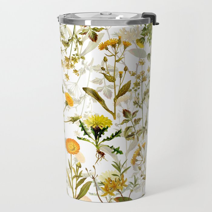 Vintage & Shabby Chic - Yellow Wildflowers Travel Mug Gallery Image 2