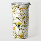 Vintage & Shabby Chic - Yellow Wildflowers Travel Mug Gallery Image 2