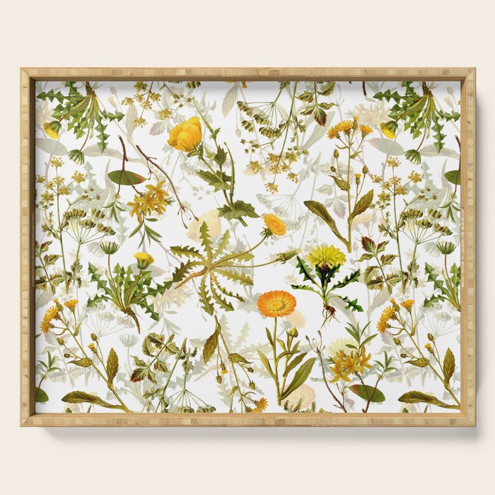 Vintage & Shabby Chic - Yellow Wildflowers Serving Tray Gallery Image 1