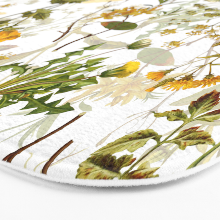 Vintage & Shabby Chic - Yellow Wildflowers Bath Mat Gallery Image 3