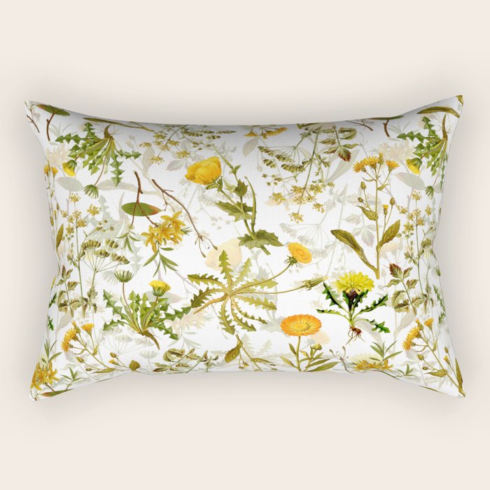 Vintage & Shabby Chic - Yellow Wildflowers Rectangular Pillow Gallery Image 1