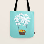 Hot cloud balloon - sun and rainbow Tote Bag Gallery Image 1