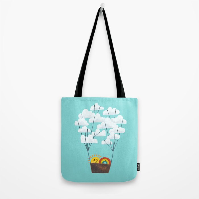 Hot cloud balloon - sun and rainbow Tote Bag Gallery Image 2