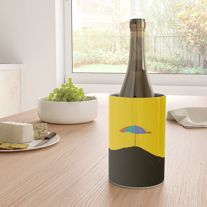 Colorful Parasol Black Yellow Background #decor #society6 #buyart Wine Chiller Gallery Image 4