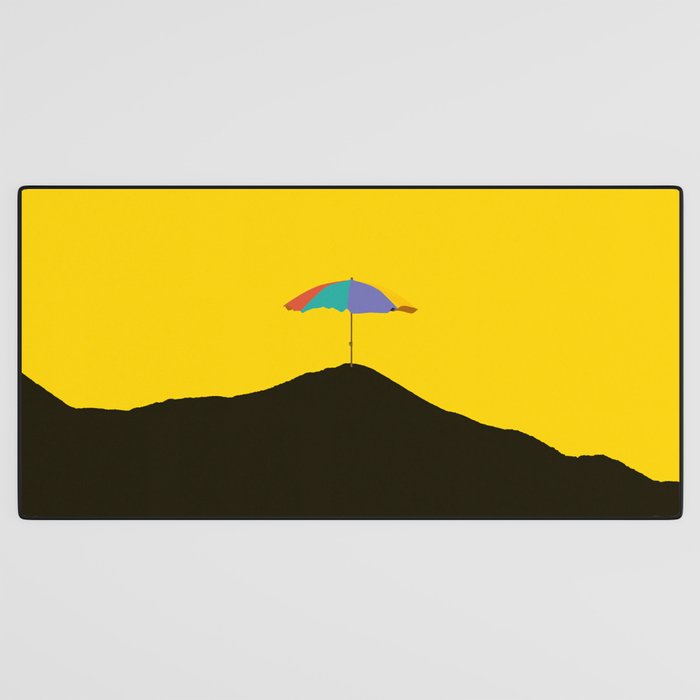 Colorful Parasol Black Yellow Background #decor #society6 #buyart Desk Mat Gallery Image 3