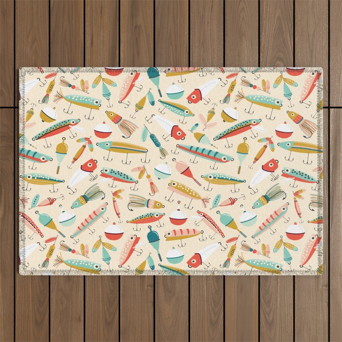 Fishing Lures Outdoor Rug Gallery Image 1