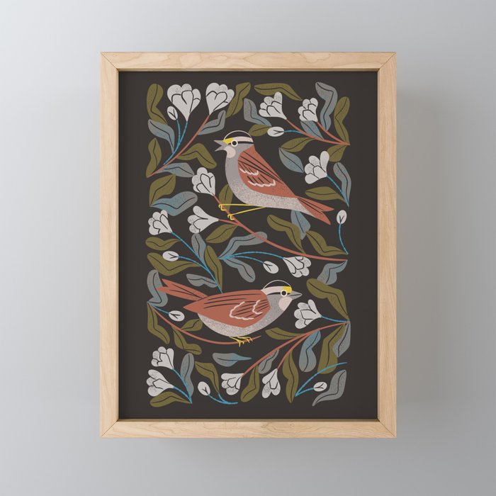 Sparrows And Apple Blossoms Mini Art Print Gallery Image 1