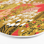 Christmas Poinsettia Flowers Gold Pattern Bath Mat Gallery Image 3