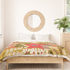 Christmas Poinsettia Flowers Gold Pattern Duvet Cover Gallery Image 3