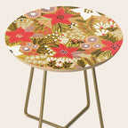 Christmas Poinsettia Flowers Gold Pattern Side Table Gallery Image 2
