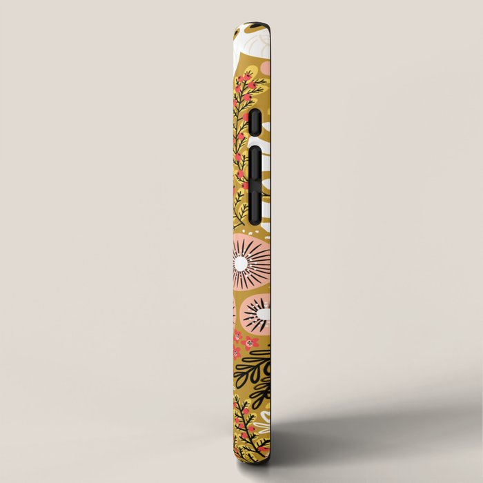 Christmas Poinsettia Flowers Gold Pattern iPhone Case Gallery Image 2