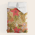 Christmas Poinsettia Flowers Gold Pattern Duvet Cover Gallery Image 6