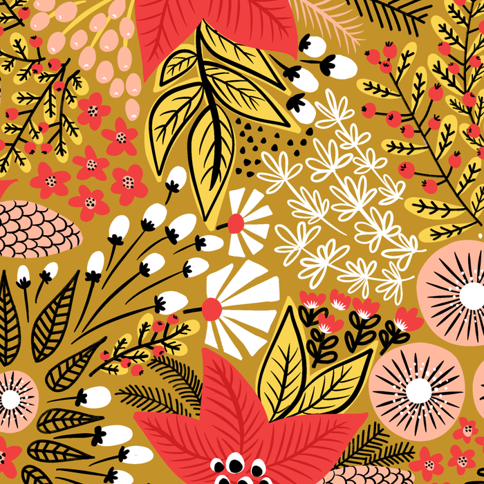 Christmas Poinsettia Flowers Gold Pattern Coffee Mug Gallery Image 2
