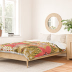 Christmas Poinsettia Flowers Gold Pattern Duvet Cover Gallery Image 2
