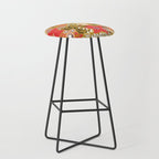 Christmas Poinsettia Flowers Gold Pattern Stool Gallery Image 1