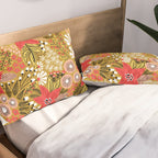 Christmas Poinsettia Flowers Gold Pattern Pillow Sham Gallery Image 2
