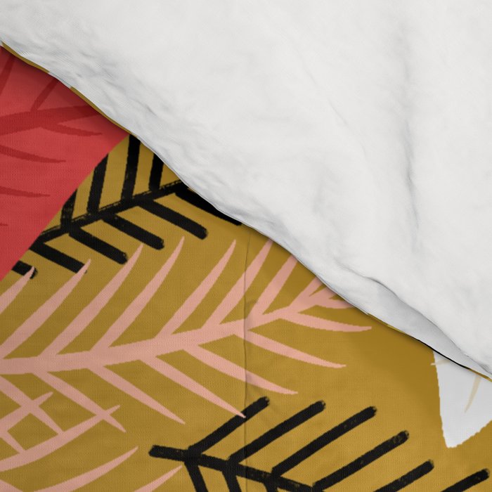 Christmas Poinsettia Flowers Gold Pattern Comforter Gallery Image 4