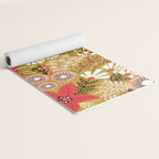 Christmas Poinsettia Flowers Gold Pattern Yoga Mat Gallery Image 2