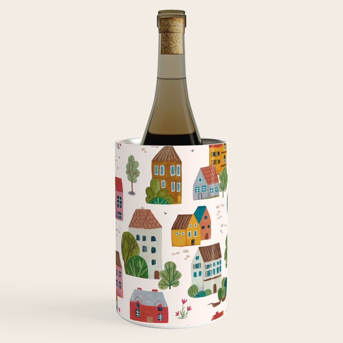 Cozy Village House Pattern Wine Chiller Gallery Image 3