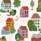 Cozy Village House Pattern Coffee Mug Gallery Image 2