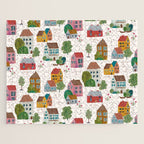 Cozy Village House Pattern Jigsaw Puzzle Gallery Image 1