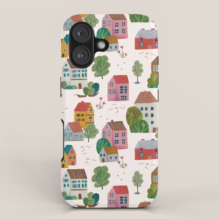 Cozy Village House Pattern iPhone Case Gallery Image 1
