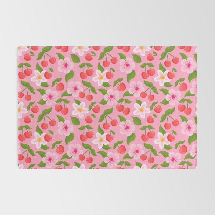 Cherry Pattern on Pink Rug Gallery Image 2