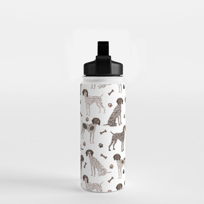 German Shorthaired Pointer Dog Paws and Bones White Water Bottle Gallery Image 2