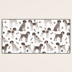 German Shorthaired Pointer Dog Paws and Bones White Desk Mat Gallery Image 3