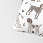German Shorthaired Pointer Dog Paws and Bones White Pillow Sham Gallery Image 4