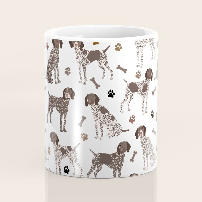 German Shorthaired Pointer Dog Paws and Bones White Coffee Mug Gallery Image 4
