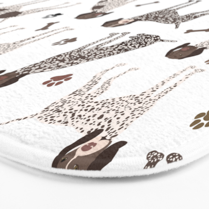 German Shorthaired Pointer Dog Paws and Bones White Bath Mat Gallery Image 3
