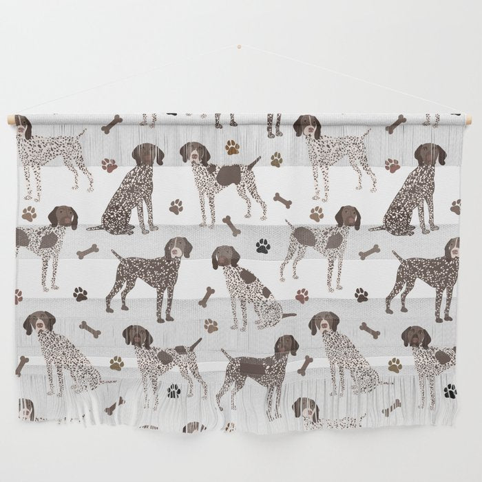 German Shorthaired Pointer Dog Paws and Bones White Wall Hanging Gallery Image 1