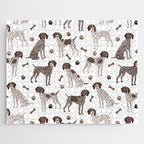 German Shorthaired Pointer Dog Paws and Bones White Jigsaw Puzzle Gallery Image 1