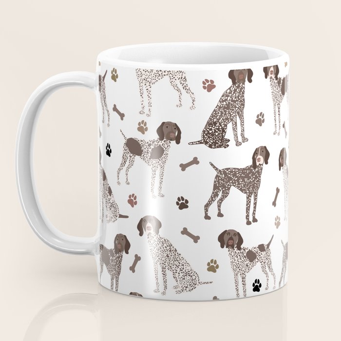 German Shorthaired Pointer Dog Paws and Bones White Coffee Mug Gallery Image 3