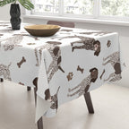 German Shorthaired Pointer Dog Paws and Bones White Tablecloth Gallery Image 3