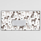 German Shorthaired Pointer Dog Paws and Bones White Desk Mat Gallery Image 1