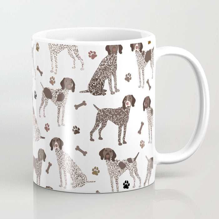 German Shorthaired Pointer Dog Paws and Bones White Coffee Mug Gallery Image 1