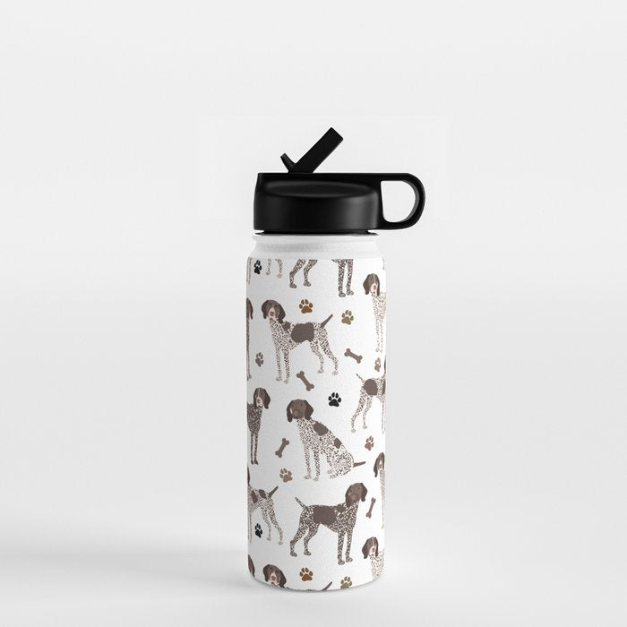 German Shorthaired Pointer Dog Paws and Bones White Water Bottle Gallery Image 1