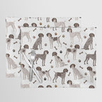 German Shorthaired Pointer Dog Paws and Bones White Placemat Gallery Image 1